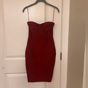 Burgundy Body-con Dress